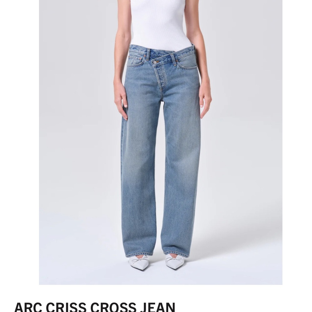 Agolde Criss Cross Wide-Leg Jeans in  Light/Medium Wash